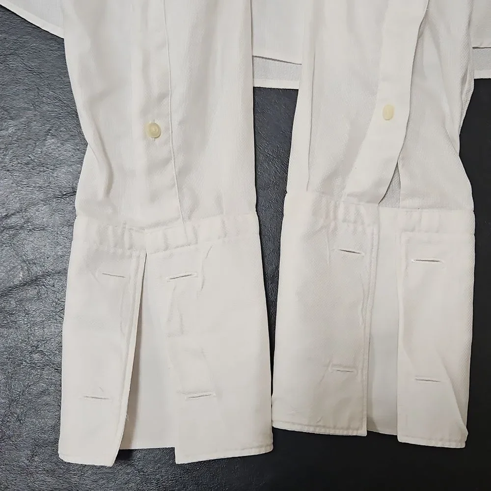 Banana Republic Men's Woven Crisp White French Cuff Dress Shirt Size L 16 - 16.5